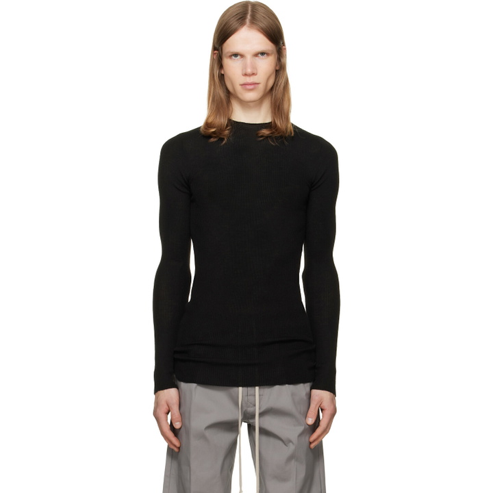 Photo: Rick Owens Black Tower Ribbed Round Neck Sweater