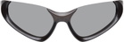 Balenciaga Silver Exaggerated Sport Goggle Sunglasses