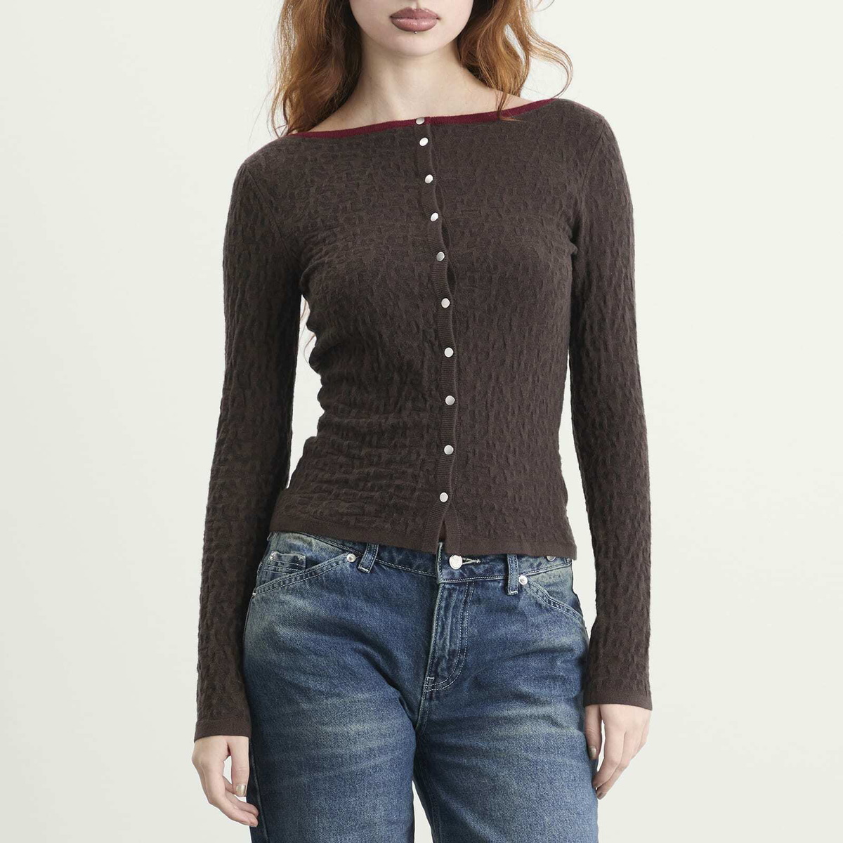 Peachy Den Women's Kitt Cardigan in Leopard Print