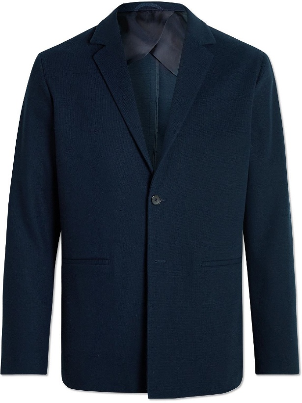 Photo: Sunspel - Casely Hayford Ekow Waffle-Knit Cotton-Blend Suit Jacket - Blue