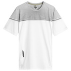 SOAR Men's Printed Tech T-Shirt in White/Black Stripe