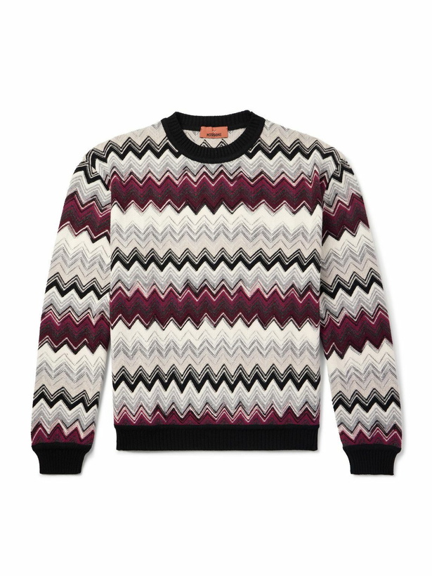 Photo: Missoni - Space-Dyed Jacquard-Knit Wool and Cotton-Blend Sweater - Neutrals