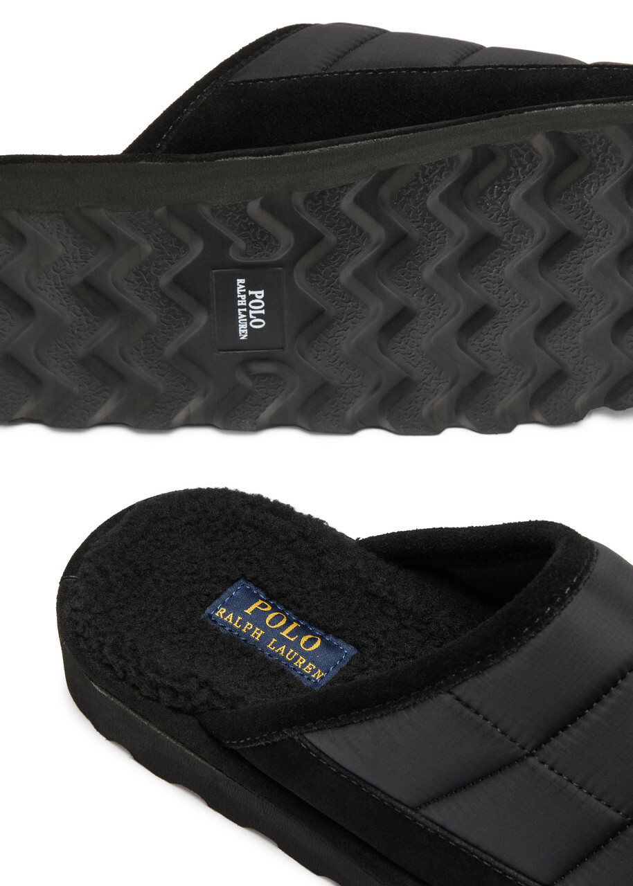 Polo Ralph Lauren Quilted Shell Slippers Black