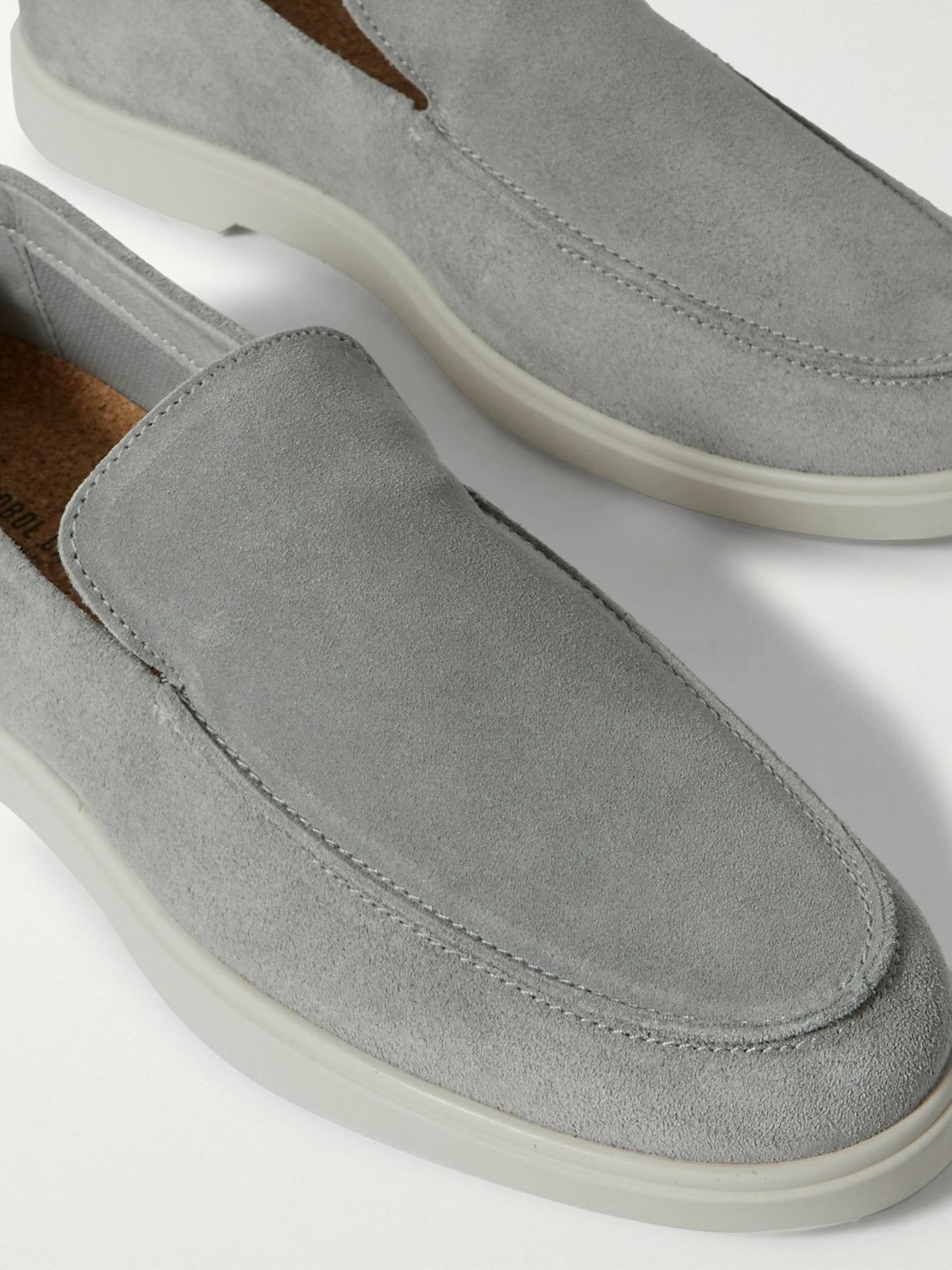 Frescobol Carioca - Miguel Leather-Trimmed Suede Loafers - Gray