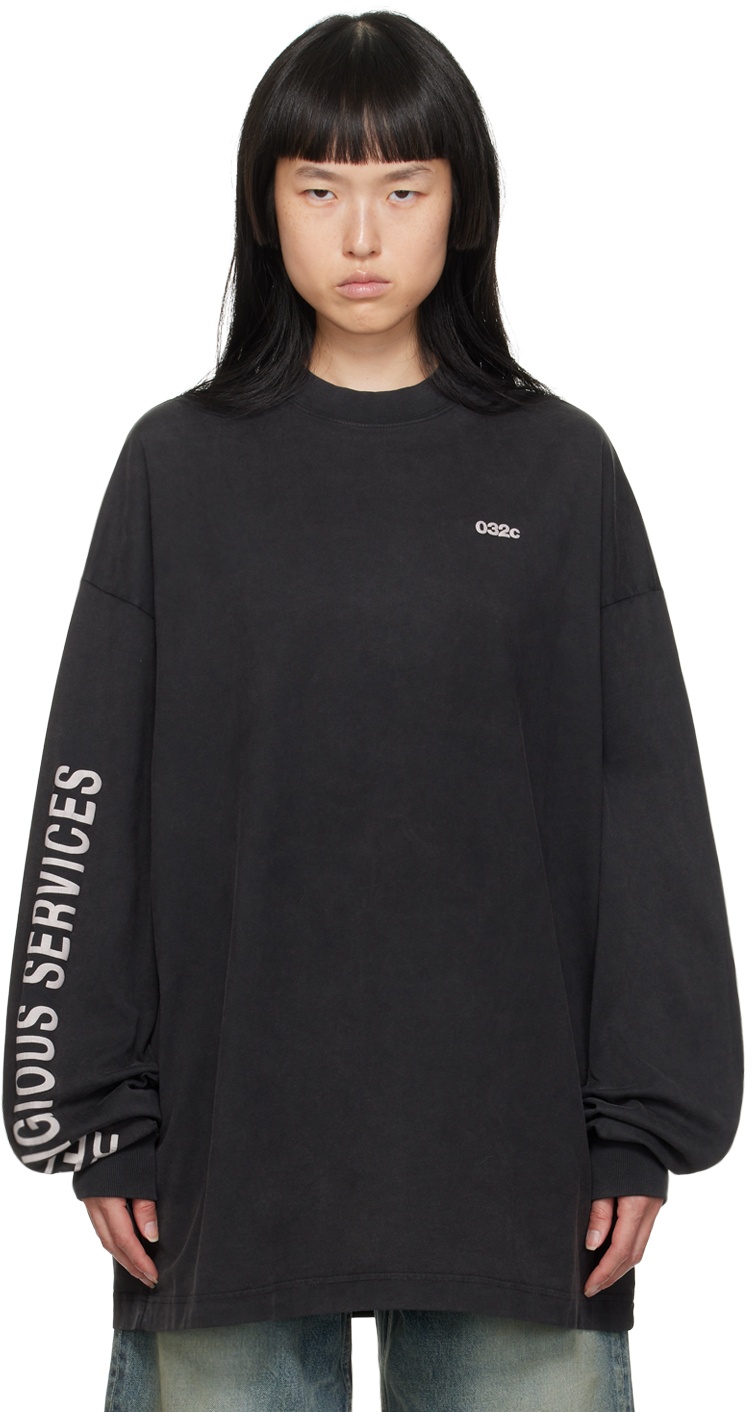 Photo: 032c SSENSE XX Black Long Sleeve ’Religious Services' T-Shirt
