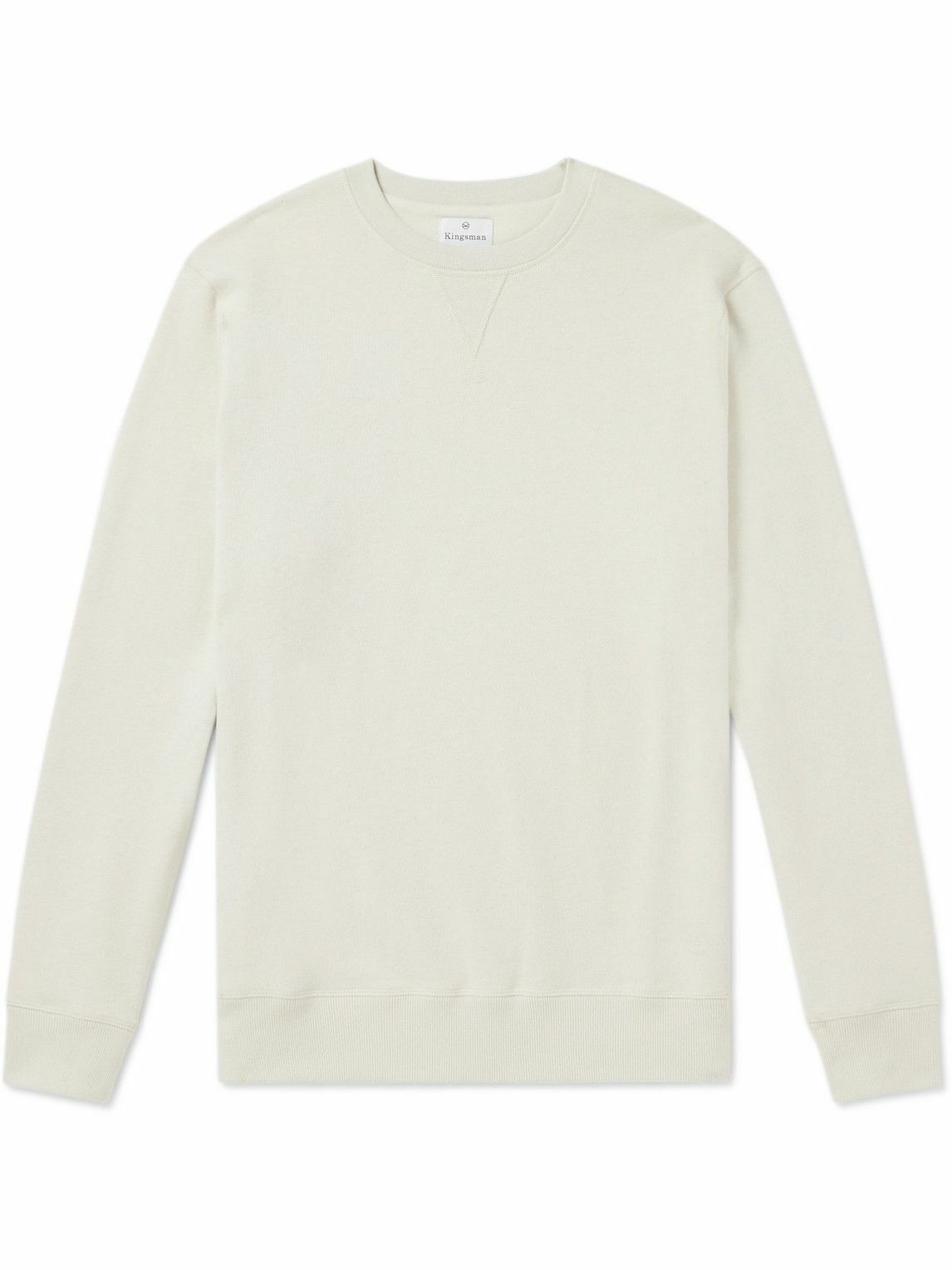 Photo: Kingsman - Cotton and Cashmere-Blend Jersey Sweatshirt - Neutrals