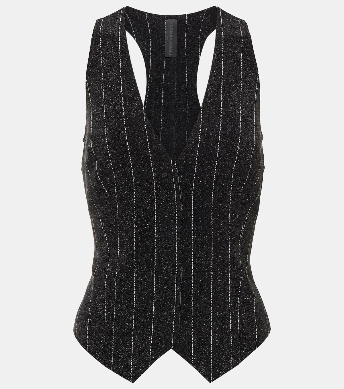 【Norma Kamali】 Chalkストライプ racerbackベスト Norma Kamali Chalk stripe racerback vest Norma Kamali