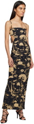 ioannes Black & Brown Slip Maxi Dress