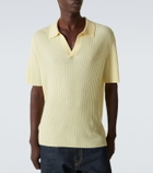 Arch4 Ribbed-knit cashmere polo shirt