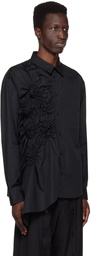 Simone Rocha Black Smocked Shirt