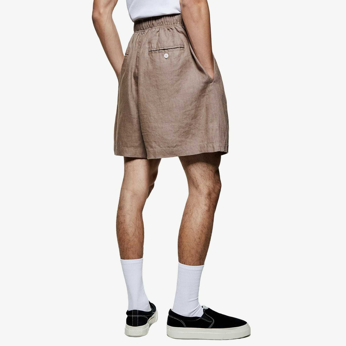 MKI Men's Linen Shorts in Mushroom