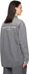 WOOYOUNGMI Gray Back Logo Denim Shirt