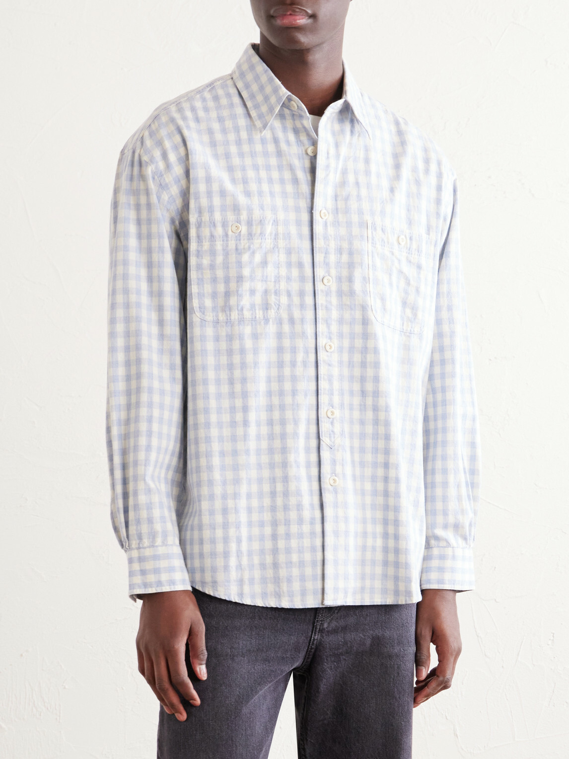 FrizmWORKS - Checked Cotton Shirt - Blue