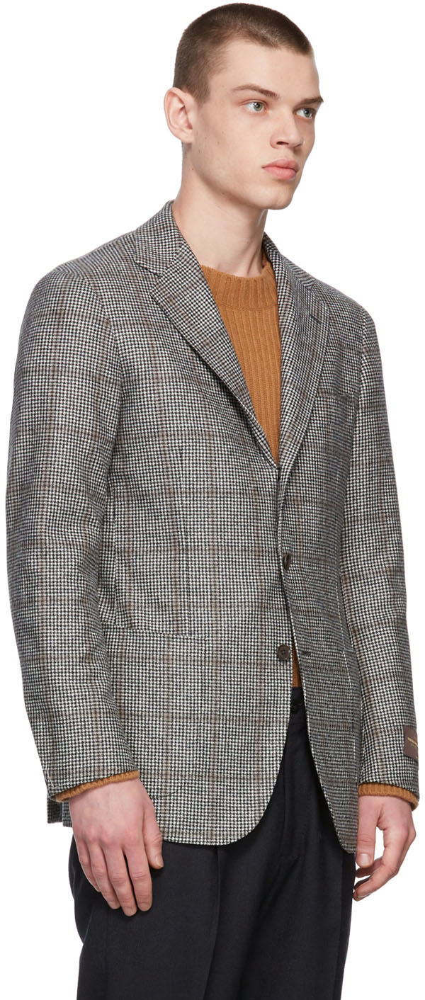 Ring Jacket Black & White Houndstooth Blazer