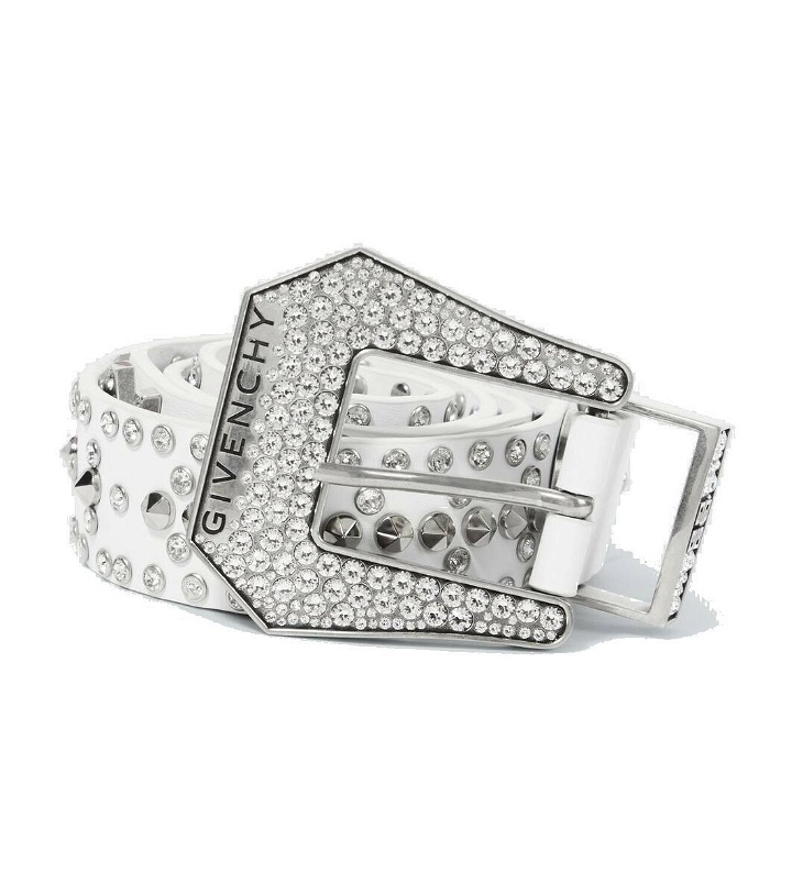 Photo: Givenchy Studded crystal-embellished leather belt
