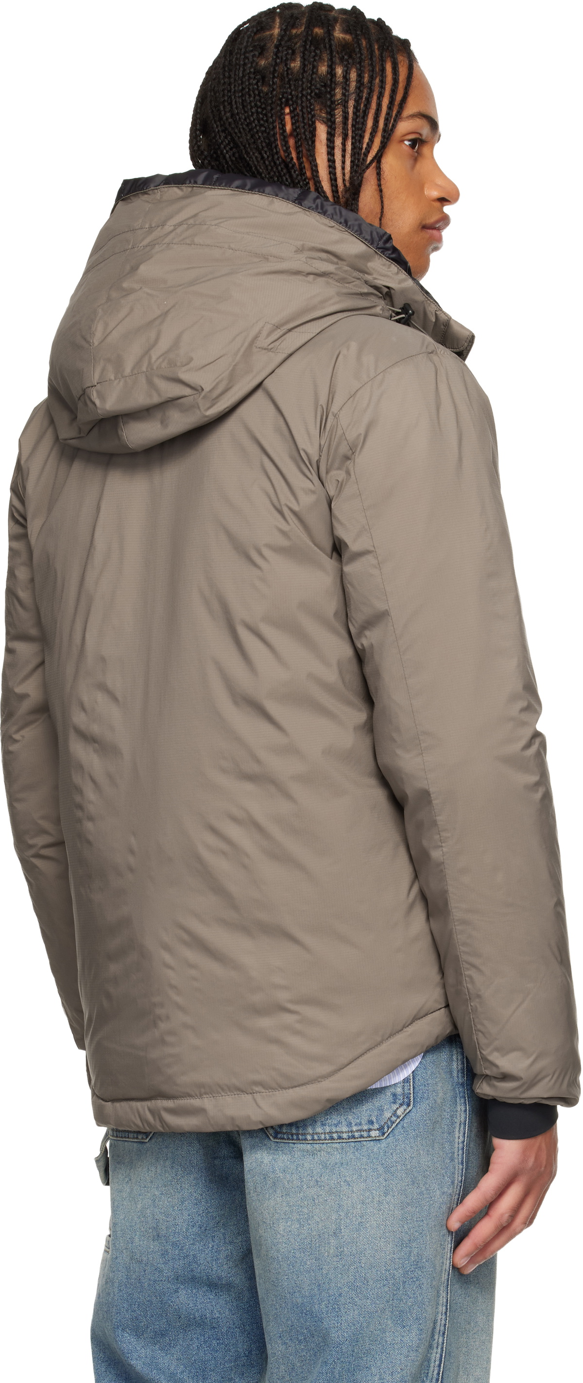 Canada Goose Taupe 'Black Label' Lodge Hooded Down Jacket