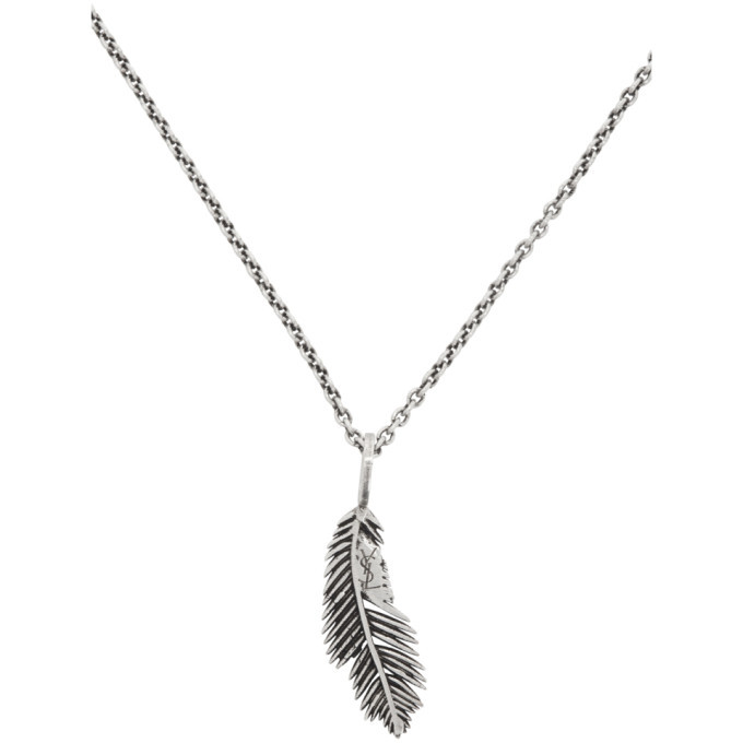 Saint laurent hot sale feather necklace