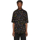 Balenciaga Black Crepe Celebration Shirt