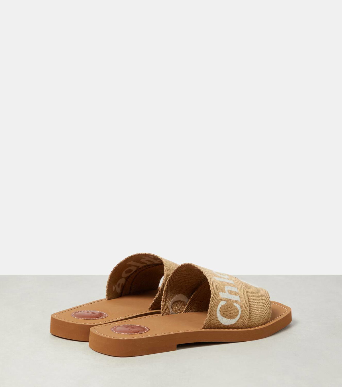 Chloé Woody logo canvas slides Chloe