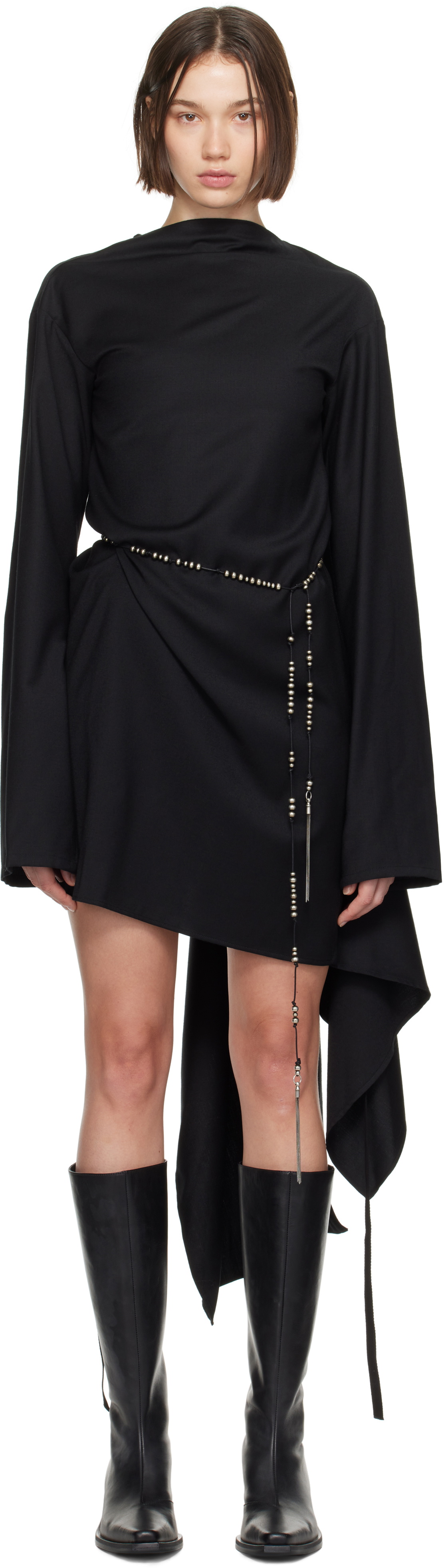 Ann Demeulemeester Black Linea 3 Holes Minidress Ann Demeulemeester