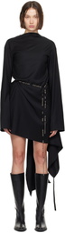 Ann Demeulemeester Black Linea 3 Holes Minidress