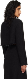 Jil Sander Black Boucle Long Sleeves Cropped Jacket