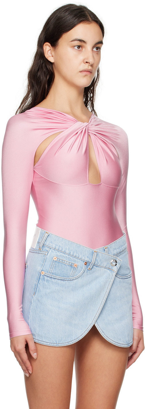 COPERNI 売れ筋商品|||コペルニ Tシャツ トップス レディース Bodysuits Pink Coperni Pink Cutout Bodysuit Coperni