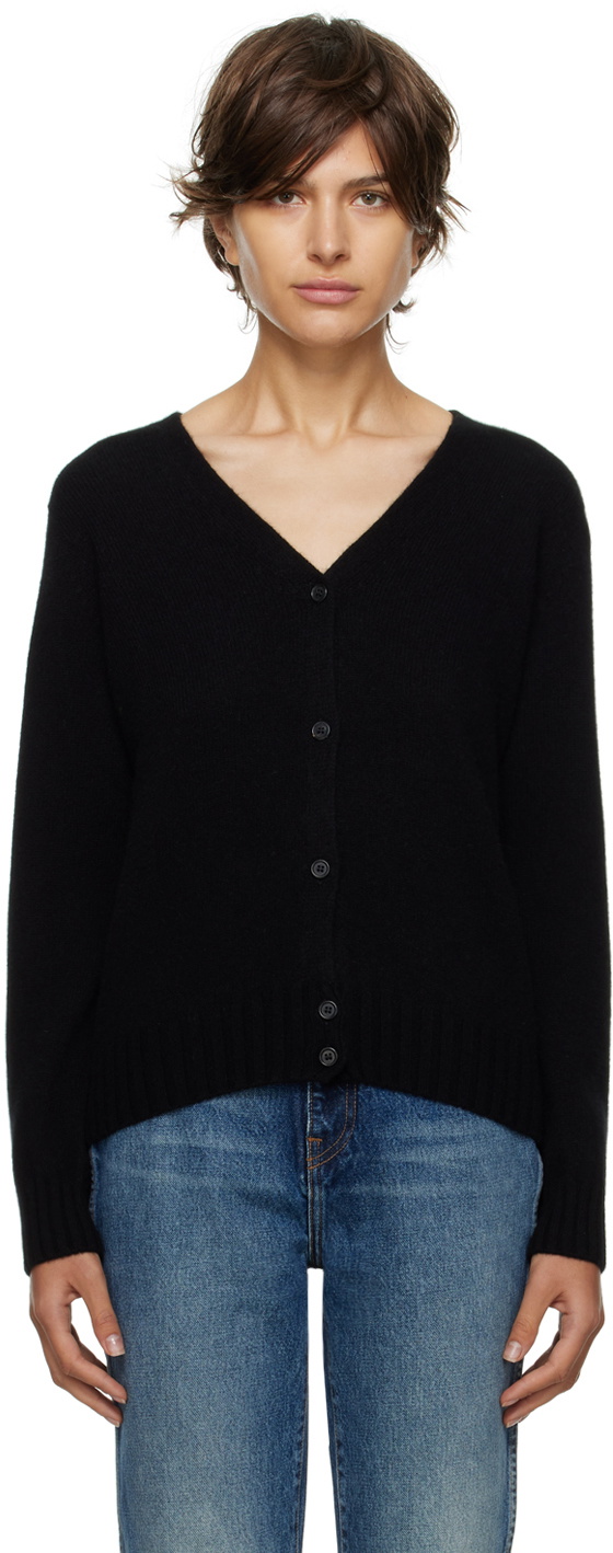 Margaret Howell Black Y-Neck Cardigan Margaret Howell