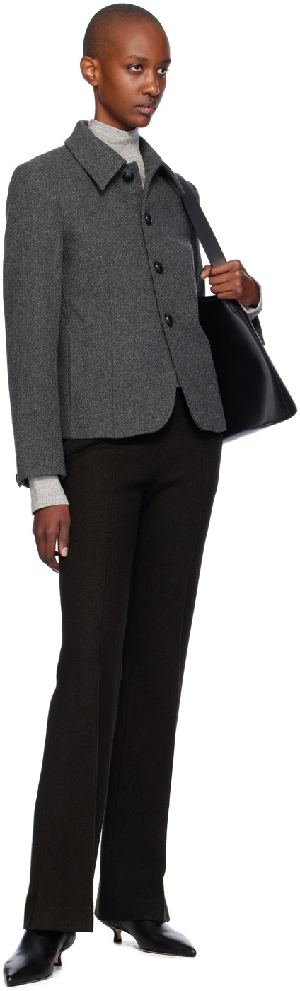 UMBER POSTPAST Brown Wool Felted Trousers
