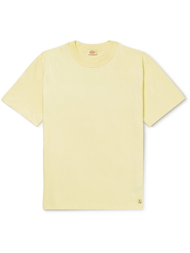 Photo: Armor Lux - Callac Logo-Appliquéd Organic Cotton-Jersey T-Shirt - Yellow
