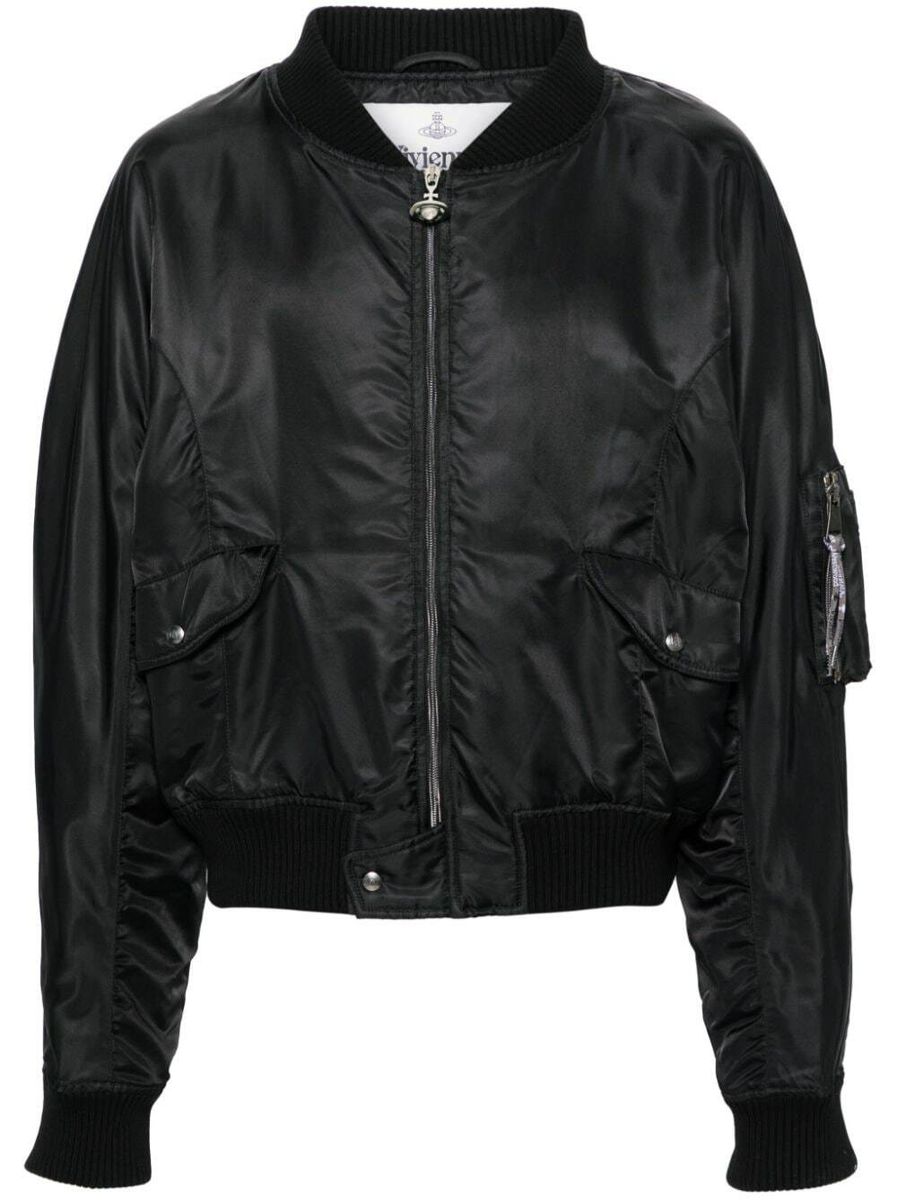 Vivienne Westwood Black Bernardo Faux-Leather Bomber Jacket Vivienne Westwood Black Bernardo Faux-Leather Bomber Jacket