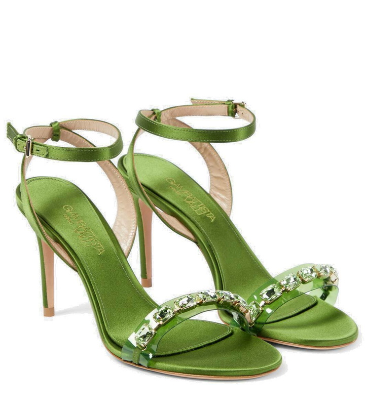 Photo: Giambattista Valli Embellished satin sandals