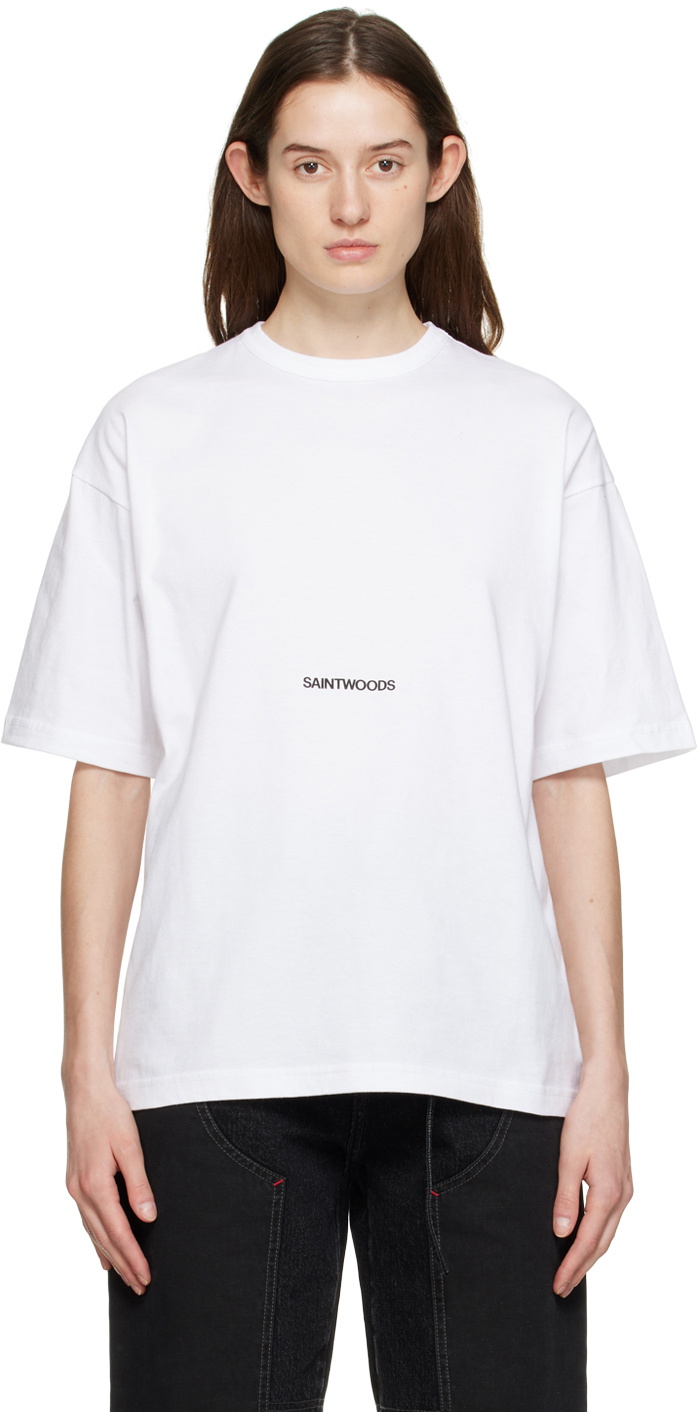 Saintwoods White Crewneck T-Shirt
