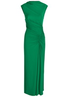 Simkhai Acacia Draped Jersey Maxi Dress Green