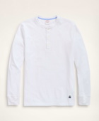 Brooks Brothers Men's Cotton Jersey Henley | White