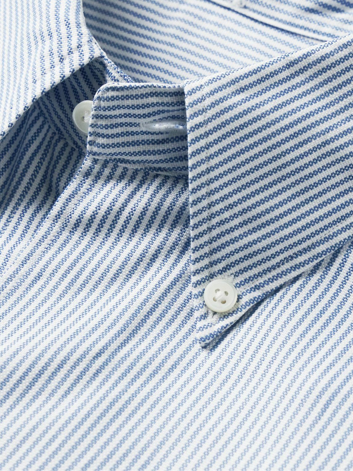 Kaptain Sunshine - Finx Button-Down Collar Striped Cotton Oxford