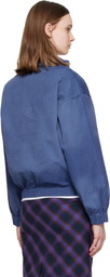 SHUSHU/TONG Blue Stand Neck Pullover Sweatshirt