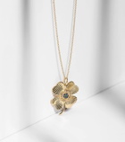 Ileana Makri Lucky Clover 18kt gold pendant necklace with gemstones