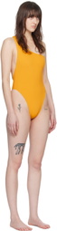 Louisa Ballou Yellow Plunge One-Piece Swimsuit
