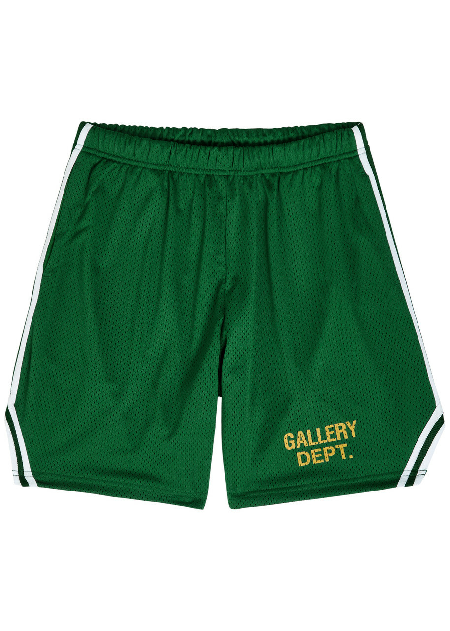 Gallery Dept. - Studio Gym Logo-Print Paint-Splattered Mesh Shorts