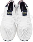 Lacoste White Knit Court-Drive Sneakers