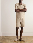 Hanro - Straight-Leg Stretch-Cotton and Linen-Blend Jersey Drawstring Shorts - Neutrals