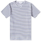 Save Khaki Men's Organic Hemp Stripe Crew T-Shirt in White