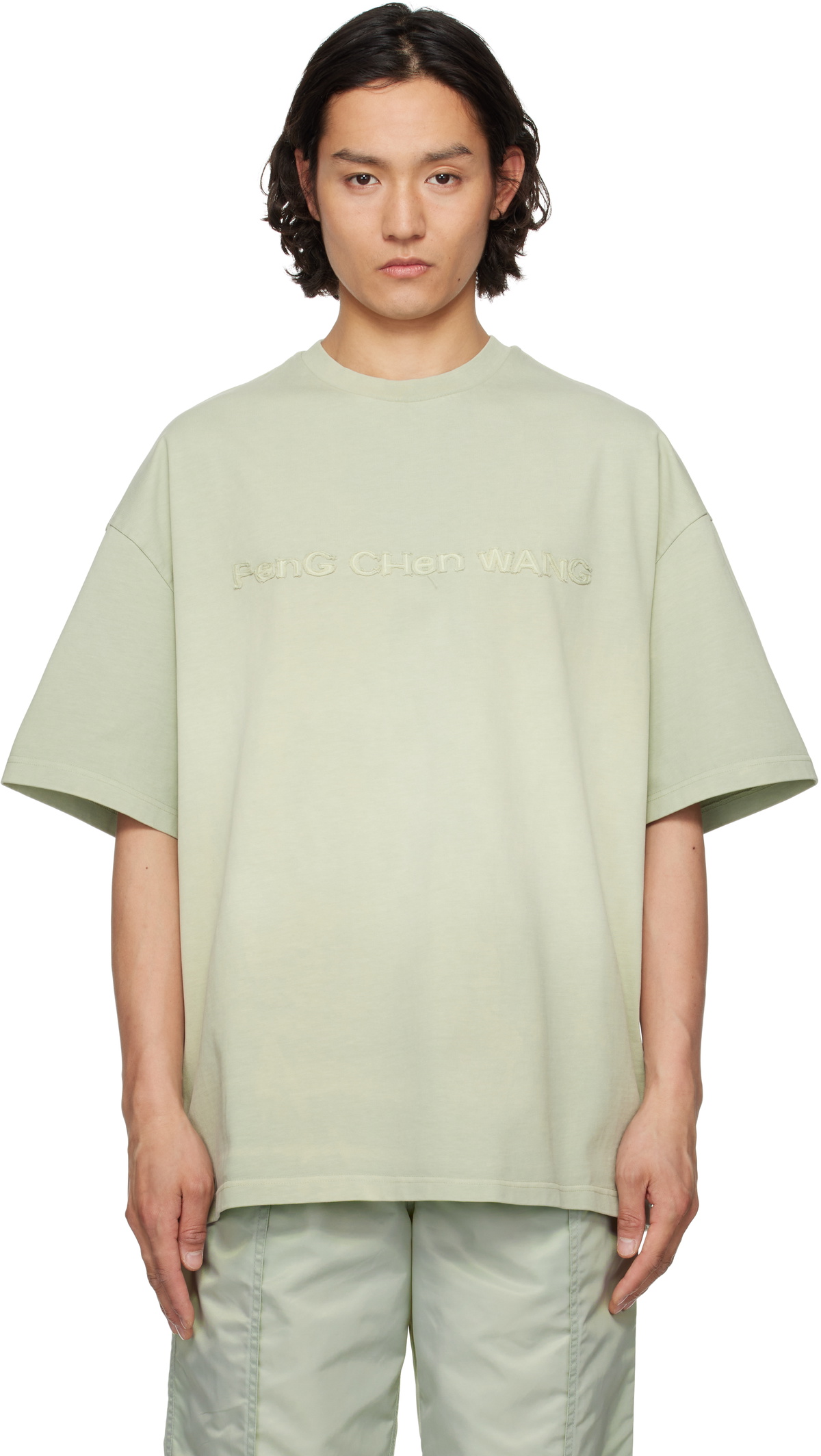 【関税込み】Feng Chen Wang ベージュ コットン Tシャツ Feng Chen Wang Beige Double Collar T-Shirt Feng Chen Wang