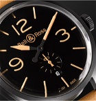 Bell & Ross - BR 123 Heritage Automatic 41mm PVD-Coated Steel and Leather Watch - Black