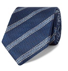 Canali - 8cm Striped Silk-Jacquard Tie - Blue