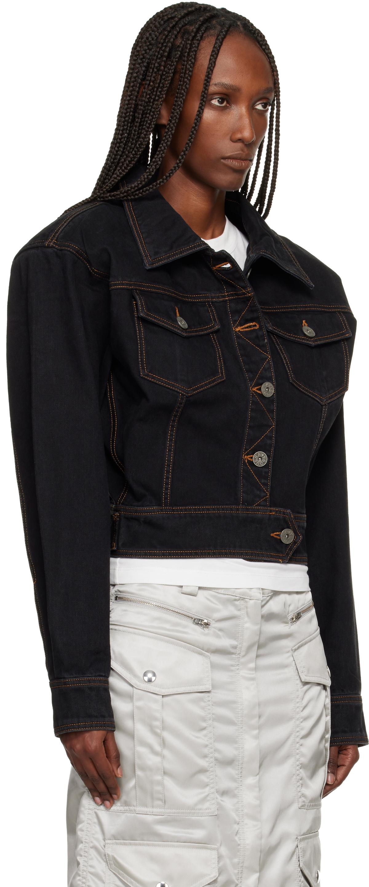VAQUERA Black Cropped Denim Jacket