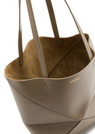 Loewe Puzzle Fold Medium Leather Tote - Sand - One Size