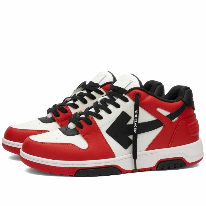 Photo: Off-White Men's Out Of Office Leather Sneakers in Red/Black