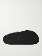 Valentino Garavani - Leather-Trimmed Logo-Jacquard Denim Slides - Blue